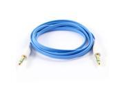 Unique Bargains Male to Male 3.5mm Flat Earphone Audio Extension Adapter Cable 3.4ft Sky Blue