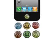 Unique Bargains Leopard Print Home Button Stickers 6 in 1 for Apple iPhone 4 4G 4S 4GS 5 5G