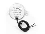 220 240VAC 4W Black Double Wires 2.5 3RPM min Synchronous Motor for Micro Oven