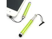 Unique Bargains Antidust Stopper Telescopic 3 Section Yellow Green Capacitive Touch Screen Pen