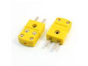 Cable Wire Connector Male Thermocouple Plug Circuits K Type Tester 2Pcs