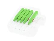 Plastic Grip Flashlight Earpick Tweezer Curette Earwax Remover Green 5 Sets