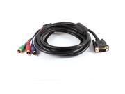 Unique Bargains VGA Male to 3RCA Male Component Converter Adapter Cable 3 Meters for DVD HDTV TV