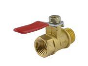 Unique Bargains Plastic Coated Lever 1 4 PT Double Threaded M F Brass Ball Valve Replacement