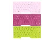 Unique Bargains 3 x Notebook Keyboard Silicone Film Skin Guard Fuchsia Green Pink for IBM 14