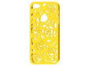 Hollow Out Rose Design Yellow Back Case Cover for iPhone 5 5G 5gen