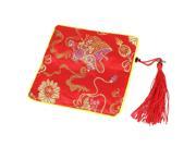 Tassel Pendant Zipper Closure Cosmetic Makeup Jewelry Gift Coin Bag Purse Pouch Red