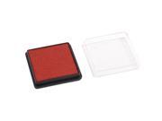 Office School Black Clear Plastic Case Orange Red Ink Stamp Pad