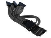 4 Pin Molex to 5 x SATA Cable Cord Premium Sleeved Braided Adapter PC Computer