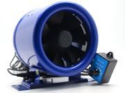 8 Inline Duct Fan w Speed Controller 8 Inch Exhaust Blower 600CFM 110VAC 220VAC 3000RPM powerful A200