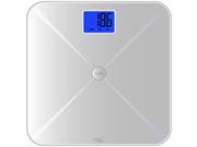 Smart Weigh 440lbs Smart Tare Body Weight Bathroom Digital Scale Large LCD Silver