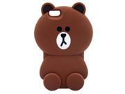 Solid Silica Gel Brown Bear and Minnie Rabbit Love Story Cases for iPhone 5 5S Assorted Colors