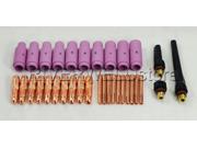 TIG Collet Body Alumina Nozzle Ceramic Cups Back Cup Assorted Size Kit Fit SR WP 17 18 26 TIG Welding Torch 33pcs