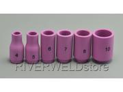 TIG Alumina Shield Nozzle Cup Assorted Size Kit 13N08 13N09 13N10 13N11 13N12 13N13 Fit SR WP 9 20 24 25 TIG Welding Torch 6pcs