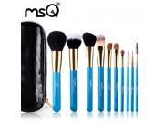 MSQ Professional 10pcs Animal Hair Cosmetics Makeup Brushes Set With A Black Leather Bag For Fashion Wholesale
