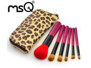 MSQ 6pcs Mini Animal Hair Brush Set 3 Color Make Up Brush Set With A High Quality Leopard Bag makeup for your beauty