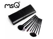 MSQ Brand High Quality Goat Hair Professional 8Pcs Makeup Brushes Set With Black Case For Beauty