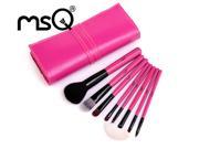 MSQ Brand High Quality Goat Hair Professional 8Pcs Makeup Brushes Set With Pink Case For Beauty
