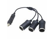 Car Cigarette Lighter DC Power Supply Charger 1M3F 3 Way Socket Outlet Y Cable