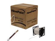 NavePoint 1000ft In Wall Power Cable 18AWG 18 2 CCTV Bulk Security Camera Power CCA White