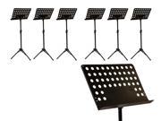 NavePoint Heavy Duty Professional Folding Orchestra Band Conductor Music Stand Set of 6 Black