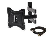 NavePoint Articulating Swivel Arm Tilt LCD LED TV Wall Mount 23 37 Inches with HDMI Black
