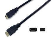 NavePoint Mini HDMI Type C to HDMI A Adapter Cable 6 Ft Black