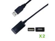 NavePoint USB 2.0 Active Repeater Male to Female Extension Cable 50 Ft 2 pack Black