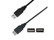 NavePoint USB 2.0 Type A Male to Type A Female Cable 10 Ft Black