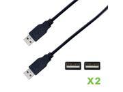 NavePoint USB 2.0 Type A Male to Male Cable for Printer Scanner 6 Ft 2 pack Black