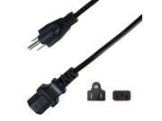 NavePoint 3 Prong AC PC Printer Monitor Computer Power Cable Cord 6 Ft Black