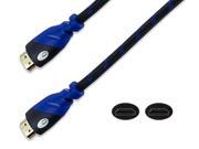 NavePoint HDMI 1.4 Male to Male Cable Black 6 Ft Woven Black Blue