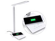 LED Desk Lamp with Qi Wireless Charger and USB Charging Port Comes in White or Black