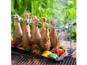 Arctic Monsoon 12 Slot Leg Wing Grilling Rack Durable Stainless Steel BBQ Grill Rack for Poultry Silver