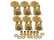 BQLZR 6 Pieces Guitar 6R Full Closed Big Head Tuning Peg with Washers Golden