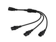 Black 57cm IEC 320 C14 Male to 3 x C13 Female Y Splitter Power Cable Cord