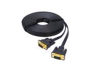 VGA Cable DTECH 25 Feet Ultra Flat Slim VGA SVGA Monitor Cable Male to Male Cord in Black