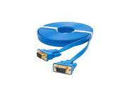 VGA Cable DTECH 25 Feet Ultra Flat Slim VGA SVGA Monitor Cable VGA to VGA Male to Male Cord in Blue