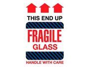 6 x 4 Fragile Glass This End Up Labels 500 per Roll