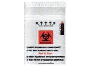 15 x 17 Double Pocket Specimen Bags with Printed Bio hazard Logo Case of 500