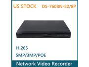 US STOCK Hikvision DS 7608N E2 8P HD 8CH POE NVR 5MP 3MP Network Video Recorder For IP Cameras