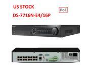 US STOCK Hikvision DS 7716n E4 16P HDMI 16ch PoE NVR 5MP 3MP Network Video Recorder For Network IP Cameras
