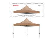 Cloud Mountain 9.8 X 9.8 Feet Gazebo Replacement Pop up Canopy Cover with UV Resistent Waterproof Tan