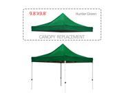 Cloud Mountain 9.8 X 9.8 Feet Pop Up Gazebo Replacement Canopy Cover with UV Resistent Waterproof Hunter Green