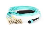 MTP MPO to 4xLC 10 Gigabit Multimode Fiber Breakout Cable 1 meters