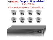 Hikvision cctv kits for DS 7608NI E2 8P NVR with 2SATA 8POE 8 x DS 2CD2332 I 3mp IR 30m IP66 outside network cameras with POE with 2.8 or 4mm lens