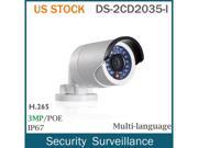 HIKVISION DS 2CD2035 I 6MM LENS POE 3MP HD Bullet Outdoor Security IP Camera