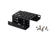 Aluminum 2 Bay 2.5 SATA HDD SSD to 5.25 CD ROM Internal Hard Drive Adapter Mounting Bracket Converter Kit Black