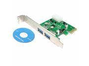 2 Ports PCIE PCI e to USB 3.0 Expansion Card USB Hub Controller Express Card Adapter for Desktop PC w Molex 4 pin Power