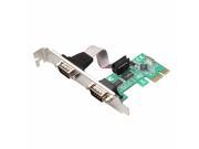 2 Port RS 232 RS232 DB9 Serial COM to PCI E PCI Express Card Controller Adapter Converter w Full Profile Bracket CH382L Chipset